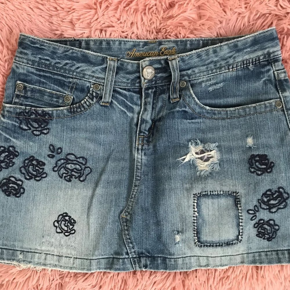 American Eagle blue jeans skirt